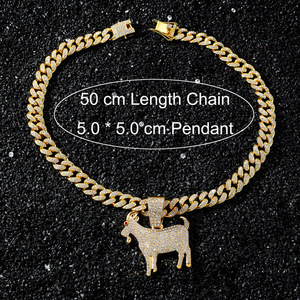 Nouveau Collier Homme 2026 Style Hip-Hop Rap avec Pendentif Chèvre, Plaqué Or et Argent, Personnalisé, Style Punk Urbain, Bijoux Tendance en Gros - Product Image 5