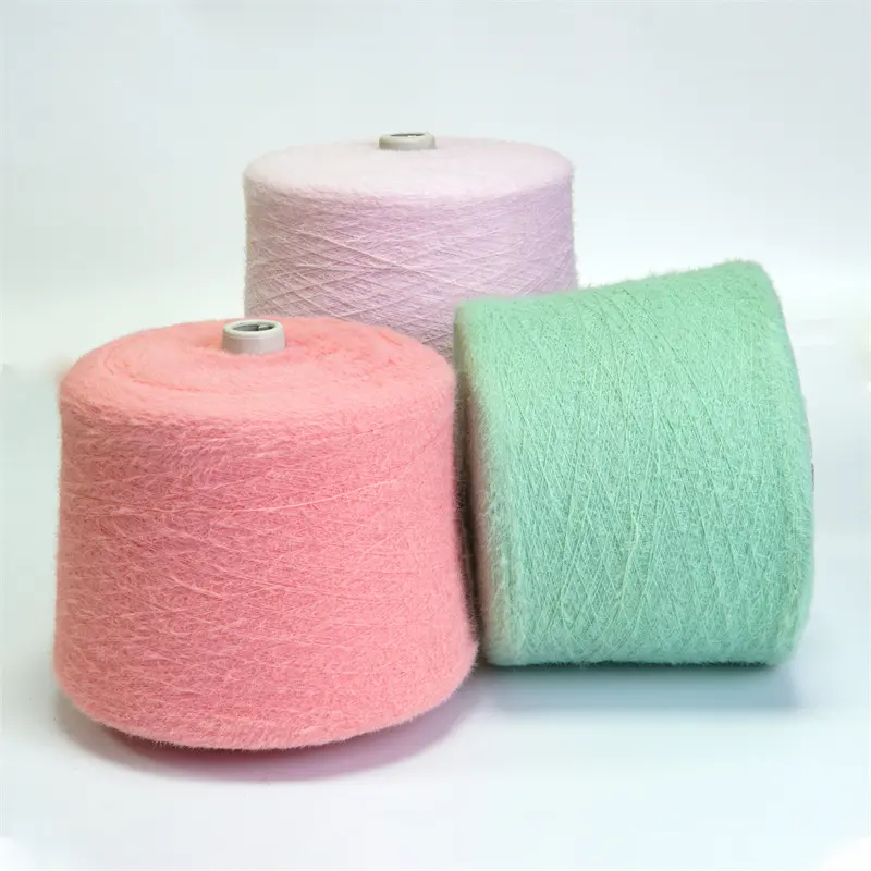 Wholesale Price 2.0cm Feather Yarn Fluff Mink Knitting Weaving 100% Nylon Mink Down Yarn