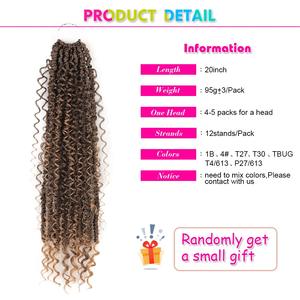 <span class=keywords><strong>Passion</strong></span> Twist Water Wave Crochet Hair Rizado Trenzado Cabello Bohe Crochet Trenzas diosa marrón pasión rizo giro extensión del cabello - Product Image 2