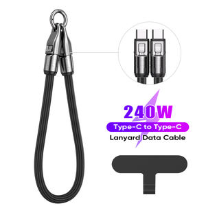 240W USB-C Handy-<span class=keywords><strong>Lanyard</strong></span> 120cm 5A Schnellladung 480Mbps Datensynchronisation Typ-C zu C Nylon-Geflochtenes Kabel Mit Schnappverschluss Handy-<span class=keywords><strong>Lanyard</strong></span> - Product Image 4