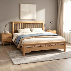 Customized Hotel Apartment Bedroom Furniture Solid Wood <b>Size</b> Platform Soft <b>Bed</b> Frame Modern Eco-Friendly - Product Image 2
