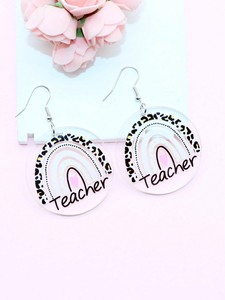 2025ใหม่ต่างหูอะคริลิคสีรุ้งทำด้วยมือต่างหูห้อยสำหรับคุณครูสำหรับผู้หญิงเด็กผู้หญิง - Product Image 2