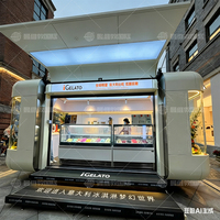 Remorque mobile de restauration rapide d'extérieur en acier galvanisé et fibre de verre, résistante à la rouille, pour la vente de glaces, hot-dogs, bonbons et chips