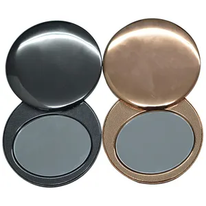 Personalizado dobrável ampliação azul redondo plástico metal Fasion presente maquiagem portátil espelho compacto