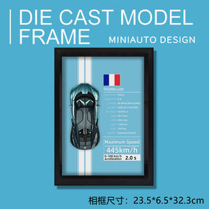 Modèles de voitures en alliage personnalisé Cadre photo en bois 3D avec voiture miniature en métal moulé sous pression en alliage 1/32 avec boîte de peinture murale - Product Image 6