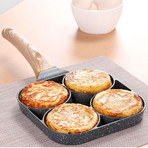 Sartén antiadherente, sartén con 4 agujeros, bistec, huevo, tortilla gruesa, sartén con mango de madera, sartén para utensilios de cocina - Product Image 3