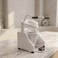 Chaise de transfert élévatrice Ucom UC-TL-18-A1 Classe II pour soins aux personnes âgées - Commode de douche et de toilette pliable avec assistance indépendante pour la marche