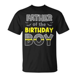 Camiseta con tema familiar de murciélagos para fiesta de niños, diseño de Padre del Cumpleañero - Product Image 1