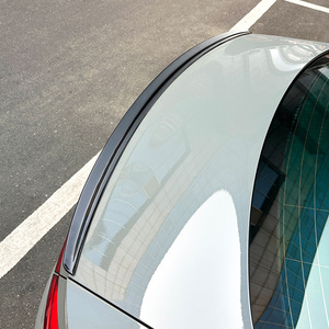 Audi Rear Spoiler Ducktail Piano <b>Black</b> Carbon Fiber Texture ABS <b>Trunk</b> Lip 2017-2024 A5 F5 S5 - Product Image 3