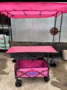 Carrito Plegable para Vendedores con Toldo y Mesa, Capacidad de 150L, Carro Resistente para Venta Ambulante, Mercados de Agricultores y Eventos al Aire Libre - Product Image 4