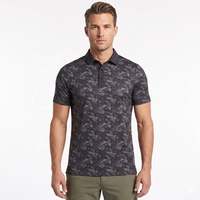 Polo pour homme personnalisé à motif camouflage numérique, séchage rapide, respirant, style militaire, performance, col contrastant, vêtements de sport