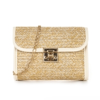 Nouvelle arrivée 2025 dames paille tressé sac à bandoulière mode carré sacs à bandoulière décontracté femmes chaîne sacs de messager