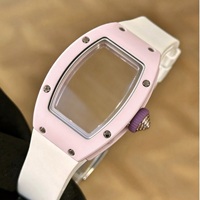 Montre automatique de luxe 0701, boîtier en céramique rose, élégante, cadeau pour femme, montre de tous les jours, légère, étanche, polyvalente