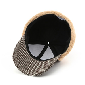Casquette de baseball d'hiver personnalisée à carreaux avec protège-oreilles pour fabricants - Product Image 6