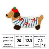 Bande dessinée saucisse chien broderie tissu Patch tissu serviette brodé vêtements accessoire