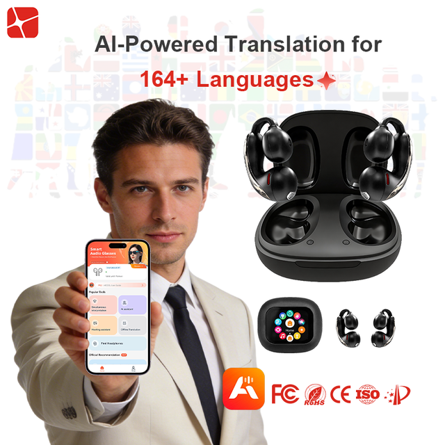 Multilingual AI Smart Earbuds  5.4 164+ Languages for Europe Market Custom Branding