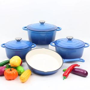 Set di Pentole da <span class=keywords><strong>Cucina</strong></span> <span class=keywords><strong>in</strong></span> <span class=keywords><strong>Ghisa</strong></span> Blu Cielo 4 Pezzi Personalizzato di Alta Qualità Antiaderente - Product Image 1