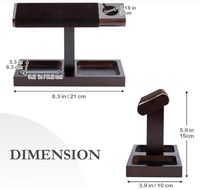 Support de Présentation Double Moderne en Bois pour Montres, Type Tour T-Bar, Écologique, Prix Avantageux