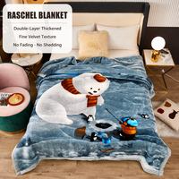Nouvelle couverture Raschel à motif géométrique double couche, couvre-lit de mariage pour lits simples/doubles, douce pour la peau, extra-épaisse, en flanelle chaude