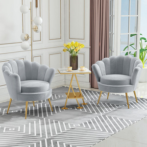 Juego de sofás modernos de terciopelo para salón de belleza, conjunto de ropa para sala de estar - Product Image 3