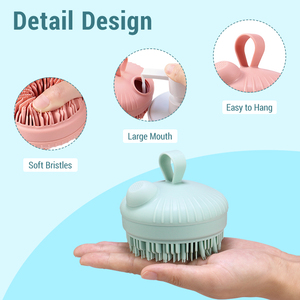 Custom Design <b>Bathroom</b> <b>Accessories</b> Reusable Silicone Soft Bath Brushes with Refill Design for Body Wash - Product Image 5