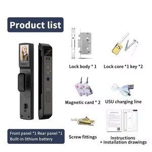 TYSH Ai Tuya顔認識カメラスマートロック安全屋外電子指紋アプリWifiリモートロック解除デジタルドアロック