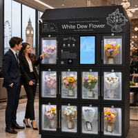 Kiosque de vente de fleurs intelligent à surveillance à distance basé sur le cloud avec verre anti-buée et tailles de casiers réglables pour les fleuristes