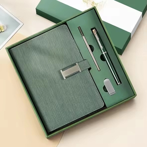 2026 Custom Luxury Business Office Stationery Diary Pu Leather Magnet Journal <b>Notebook</b> Metal <b>Pen</b> Refill Gift <b>Set</b> With Box - Product Image 2