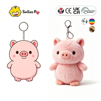 Porte-clés en peluche personnalisé, mini cochon rose de dessin animé, jouet en peluche doux pour enfants, idéal pour cadeau, voiture, téléphone, sac