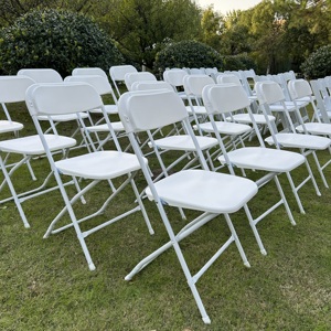 Sillas Plegables de Plástico y Acero Blancas de Resina para Eventos, Restaurantes y Fiestas, Venta al Por Mayor - Product Image 1