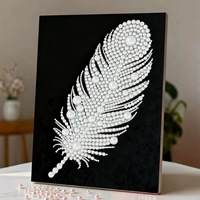 Kit de Peinture DIY Rose Perle 3D, Art Diamant Fleur Perle Blanche, Broderie Strass Faite Main, Décoration Murale pour Adultes Débutants