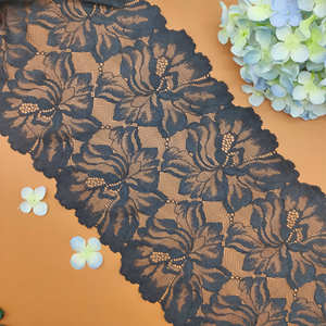 Nuevo diseño <span class=keywords><strong>de</strong></span> encaje profesional, fabricante <span class=keywords><strong>de</strong></span> encaje <span class=keywords><strong>de</strong></span> 22cm, ajuste <span class=keywords><strong>de</strong></span> encaje floral negro elástico, encaje <span class=keywords><strong>de</strong></span> composición <span class=keywords><strong>de</strong></span> Spandex <span class=keywords><strong>de</strong></span> nailon para ropa interior - Product Image 3