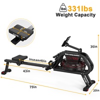 Máquina de Remo Comercial Snode WR100 para Gimnasio, con Cuerpo de Hierro, 16 Niveles de Resistencia y Capacidad de 150 kg