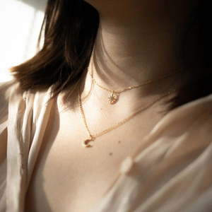 Collana <span class=keywords><strong>Moonstar</strong></span> da donna in argento Sterling 18 carati placcato in oro 18 carati con consegna a breve termine - Product Image 3