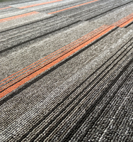 Dalles de moquette commerciales à rayures carrées, en polypropylène avec support non tissé, pour bureaux, revêtement de sol modulaire