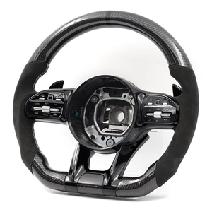 Volante de Fibra de Carbono para Benz Clase A, E, S, C, G, W205, W204, W212, W211, W213, W222, GLA, <span class=keywords><strong>AMG</strong></span>, Actualización de Modelo Antiguo a Nuevo - Product Image 2