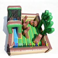 Château gonflable commercial à thème western avec toboggan, idéal pour les fêtes d'enfants et la location