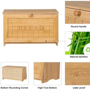 กล่องขนมปังไม้ไผ่ Mountain Guest พร้อมฝาปิด ชั้นวางของในครัวสำหรับใช้ในบ้าน - Product Image 3