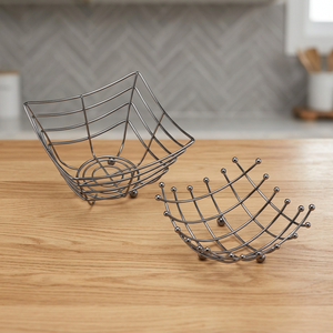 Vintage Eco-Friendly Iron <b>Wire</b> <b>Basket</b> Powder Coated for Kitchen Use - Product Image 1