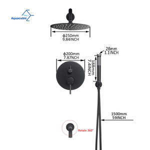 Sistema <span class=keywords><strong>doccia</strong></span> rubinetto <span class=keywords><strong>doccia</strong></span> nero Aquacubic <span class=keywords><strong>con</strong></span> <span class=keywords><strong>soffione</strong></span> <span class=keywords><strong>doccia</strong></span> portatile - Product Image 6