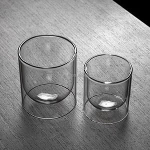 Vaso de Cilindro de Vidro Borossilicato de Parede Dupla Feito à Mão, Resistente ao Calor, Design de Luxo Personalizado para Decoração de Casa - Product Image 4