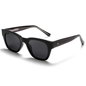 Nouvelles lunettes de soleil rétro européennes et américaines unisexes, monture carrée TR90, verres polarisés TAC UV400, noir KG2527 - Product Image 1