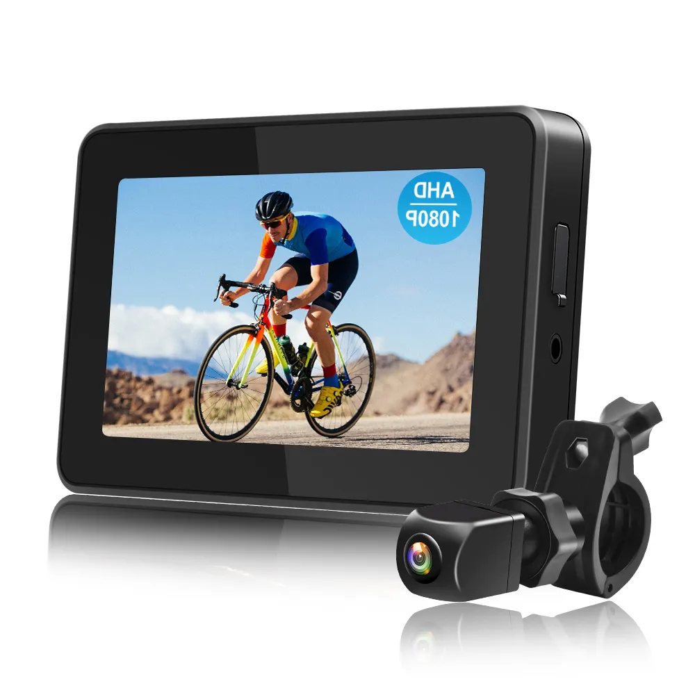 PJAUTO 4,3 Zoll Rückansicht Fahrrad Fahrrad Monitor Kamerasystem Sport kamera für Fahrrad Fahrrads icherheit