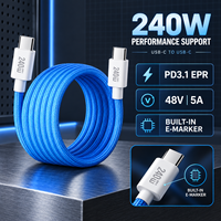 Câble USB-C vers USB-C magnétique à enroulement automatique 240W PD3.1 E-Marker en nylon tressé anti-emmêlement 1M Vente en gros