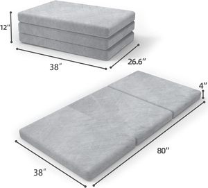 Tri Folding Memory Foam Matratze mit abnehmbarem und wasch barem Bezug und rutsch festem Boden - Product Image 3