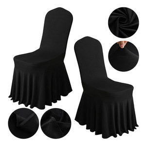 Etek elastik streç ile özel sandalye kılıfı sandalye kılıfı s Spandex otel düğün olay ziyafet restoran için Slipcovers - Product Image 5