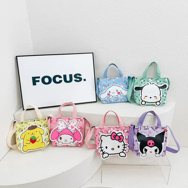 Ruun new kawaii kitty melody kuromi cinnamon handbag pu anime High Capacity kids Gifts fashion Travel Messenger Crossbody Bags