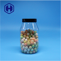 Pot en plastique PET transparent de haute qualité, à large ouverture, étanche, sans BPA, avec bouchon à vis pour le stockage de bonbons et de collations
