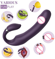 Vibromasseur double vibrant 10 vitesses sans sangle pour femme, stimulateur de point G, masseur anal et de prostate pour couple, jouet sexuel pour femme, Dildo Vibrato
