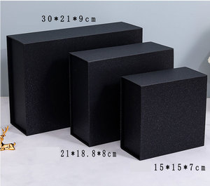 Boîte-cadeau magnétique noire à rabat de luxe personnalisée grand couvercle magnétique entièrement rigide pour vernis à <span class=keywords><strong>ongles</strong></span> à l'huile à bas <span class=keywords><strong>prix</strong></span> gaufrage inclus - Product Image 3